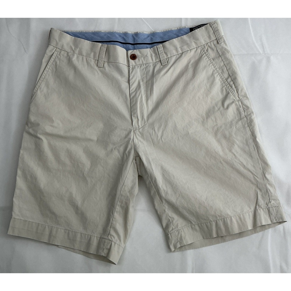 Polo Ralph Lauren Shorts Mens 34 Khaki Stone Cotton 9" Flat Front Classic Chino